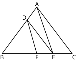 Triangle ABC having point D on side AB